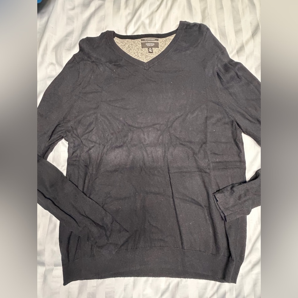 Nordstrom Charcoal V-Neck Sweater for Men